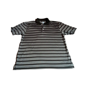 Men's PGA Black Striped Shirt Size‎ XL Missing One Button